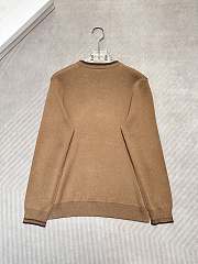 Colestore Loro Piana Noyava Contrast-Trim Crewneck Sweater Camel - 5