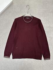 Colestore Loro Piana Noyava Contrast-Trim Crewneck Burgundy - 1