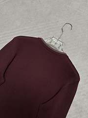 Colestore Loro Piana Noyava Contrast-Trim Crewneck Burgundy - 2
