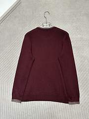 Colestore Loro Piana Noyava Contrast-Trim Crewneck Burgundy - 4
