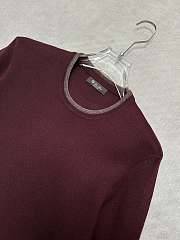 Colestore Loro Piana Noyava Contrast-Trim Crewneck Burgundy - 6