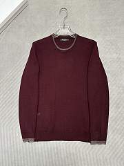 Colestore Loro Piana Noyava Contrast-Trim Crewneck Burgundy - 5