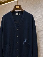 Colestore Dior Colibri Cardigan, Regular Fit Blue Cotton Knit  - 3