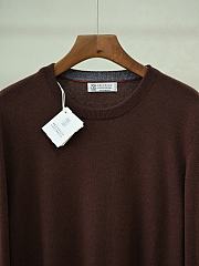 Colestore Brunello Cucinelli Brown Crew Neck Knit Sweater - 3