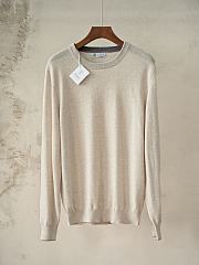	 Colestore Brunello Cucinelli Oatmeal Crew Neck Knit Sweater - 1