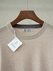 	 Colestore Brunello Cucinelli Oatmeal Crew Neck Knit Sweater - 5