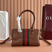 Colestore   Gucci Borsetto medium boston bag in chestnut leather 28X15X10cm - 6