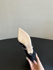 Colestore Dior Romance Ankle Boot Black Cotton Embroidered with White PolkaDior Motif - 5