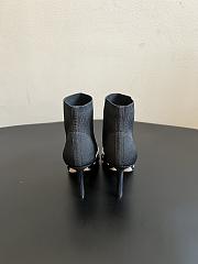 Colestore Dior Romance Ankle Boot Black Cotton Embroidered with White PolkaDior Motif - 2
