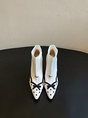 	 Colestore Dior Romance Ankle Boot White Cotton Embroidered with Black PolkaDior Motif - 1