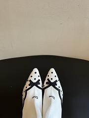 	 Colestore Dior Romance Ankle Boot White Cotton Embroidered with Black PolkaDior Motif - 6