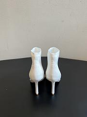 	 Colestore Dior Romance Ankle Boot White Cotton Embroidered with Black PolkaDior Motif - 4
