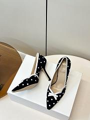 Colestore Dior Romance Pump Black Cotton Embroidered with White PolkaDior Motif - 3