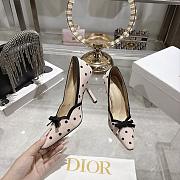 Colestore Dior Romance Pump Pink Cotton Embroidered with Black PolkaDior Motif - 3