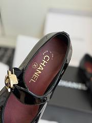 Colestore Chanel Mary Jane Flats Patent Leather Black with Gold CC Turnlock - 6