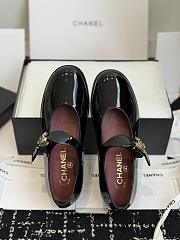 Colestore Chanel Mary Jane Flats Patent Leather Black with Gold CC Turnlock - 4