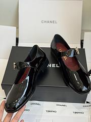Colestore Chanel Mary Jane Flats Patent Leather Black with Gold CC Turnlock - 3