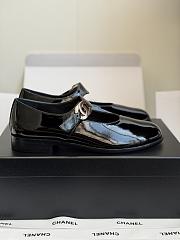 Colestore Chanel Mary Jane Flats Patent Leather Black with Gold CC Turnlock - 2