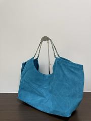 Colestore Chanel Fall Winter 2026 Pre-Collection   Shopping Bag   Suede Calfskin & Gold-Tone Metal  Blue  24.5 x 44.5 x 18cm - 3