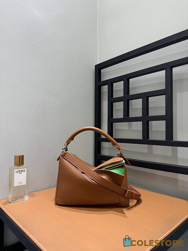 Colestore  Loewe Small layered Puzzle bag in classic calfskin Multicolor Squirrel 24x16.5x10.5cm - 1