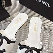 Colestore Chanel Mules  Lambskin  White & Black - 5