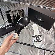 Colestore Chanel Mules  Lambskin  White & Black - 4