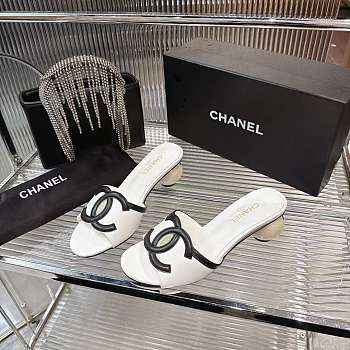 Colestore Chanel Mules  Lambskin  White & Black