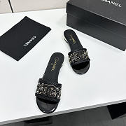 Colestore Chanel embroidered fabric mules/slides  - 4