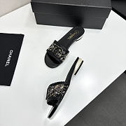 Colestore Chanel embroidered fabric mules/slides  - 3