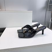 Colestore  Chanel Crocodile Embossed Patent Calfskin Mules Black - 4