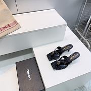 Colestore  Chanel Crocodile Embossed Patent Calfskin Mules Black - 3
