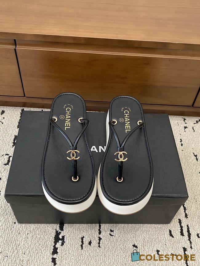 Colestore Chanel Métiers d’art 2026   Thongs platform   Goatskin  Black & White - 1