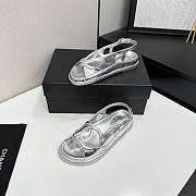 Colestore Chanel Fall Winter 2026 Pre-Collection   Sandals   Crumpled Shiny Lambskin  Silver  - 1