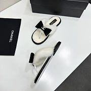 Colestore Chanel Vintage Bowtie Thong Shearling/Fur Sandals - 5