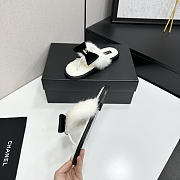 Colestore Chanel Vintage Bowtie Thong Shearling/Fur Sandals - 2