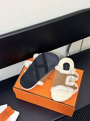 Colestore Hermes Chypre sandal Suede Goatskin and Shearling  Naturel / Écru - 6