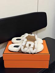 Colestore Hermes Chypre sandal Suede Goatskin and Shearling  Naturel / Écru - 5