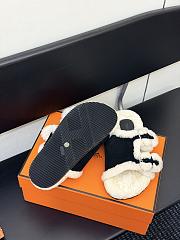 Colestore Hermes Chypre sandal Suede Goatskin and Shearling  Black / Écru - 6