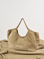 	 Colestore Chanel Fall Winter 2026 Pre-Collection Shopping Bag Suede Calfskin & Gold-Tone Metal Beige 24.5 x 44.5 x 18cm - 3