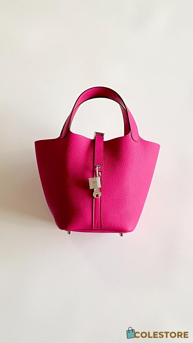 Colestore  Hermes Picotin Lock 18 Rose Shocking Clemence Palladium Hardware - 1