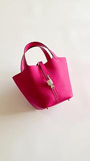 Colestore  Hermes Picotin Lock 18 Rose Shocking Clemence Palladium Hardware - 2