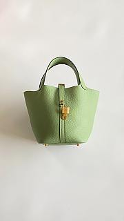 	 Colestore Hermes Picotin Lock 18 Vert Criquet Clemence Gold Hardware - 1