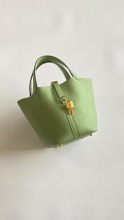 	 Colestore Hermes Picotin Lock 18 Vert Criquet Clemence Gold Hardware - 5