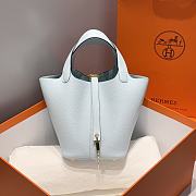 	 Colestore Hermes Picotin Lock 18 Bleu Pale Clemence Gold Hardware - 1