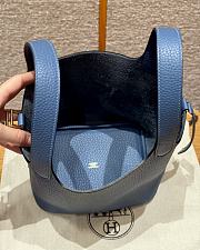 Colestore Hermes Picotin Lock 18 Blue Agate Clemence Gold Hardware - 5