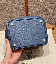 Colestore Hermes Picotin Lock 18 Blue Agate Clemence Gold Hardware - 2