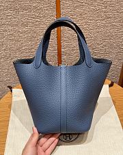 Colestore Hermes Picotin Lock 18 Blue Agate Clemence Gold Hardware - 3