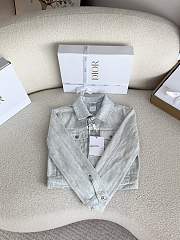 Colestore Dior Cropped Jacket Light Blue Dior Oblique Washed Cotton Denim - 1