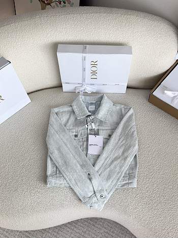 Colestore Dior Cropped Jacket Light Blue Dior Oblique Washed Cotton Denim
