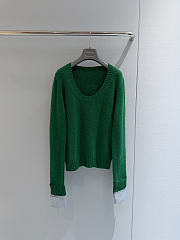 Colestore Prada Shetland wool wide-neck sweater Green - 1